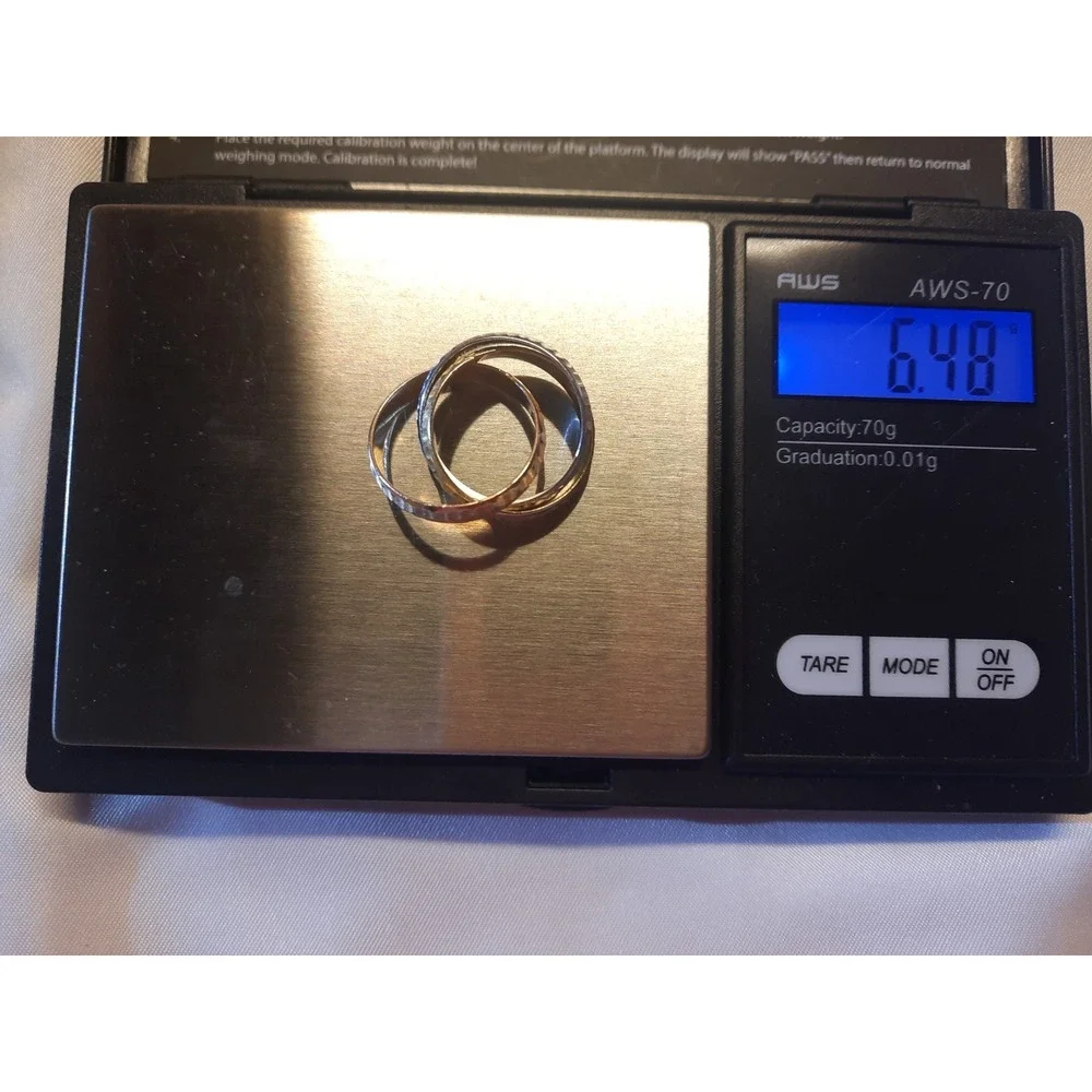 vtg 14K Gold Tri-Color Infinity Ring 6.4g size 5.5 matte dull finish beveled